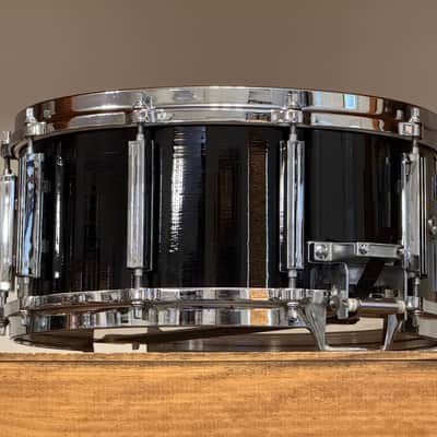 1980's Tama Artwood 6.5" x 14" Piano Black Lacquer Snare Drum image 9