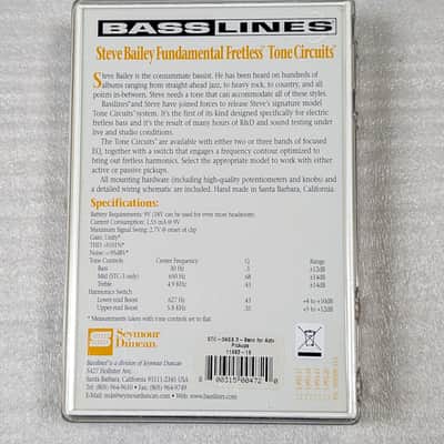 SEYMOUR DUNCAN Steve Bailey Signature STC-3ASB 3-Band Bass Preamp for Active Pickups - NEW image 3