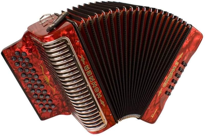 Hohner Corona II Xtreme FBbEb Diatonic Accordion - Red w/Case image 1