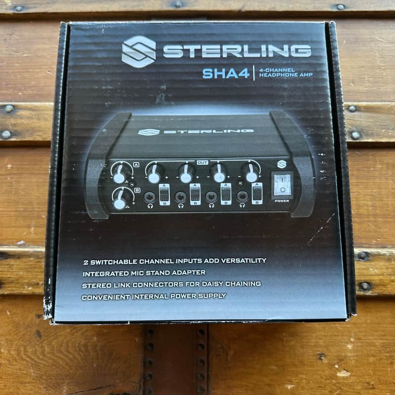(18295) Sterling Audio SHA4 4-Channel Headphone Amplifier 2023 - Present - Black image 1