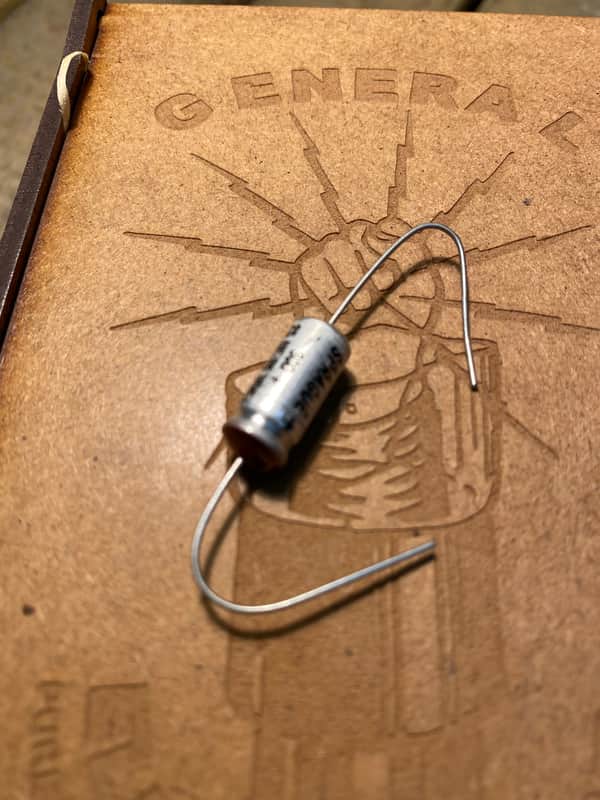 Sprague  Sprague NOS like fender amps  25uf 25c Capacitor electrolytic axial  Metal image 1