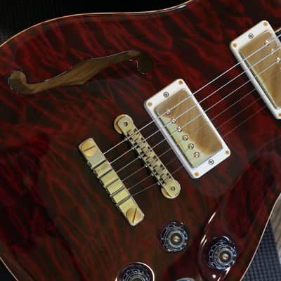 Minty! 2018 PRS McCarty 594 Wood Library Brazillian Korina Semi-Hollow Electric Guitar Red Tiger + OHSC image 6