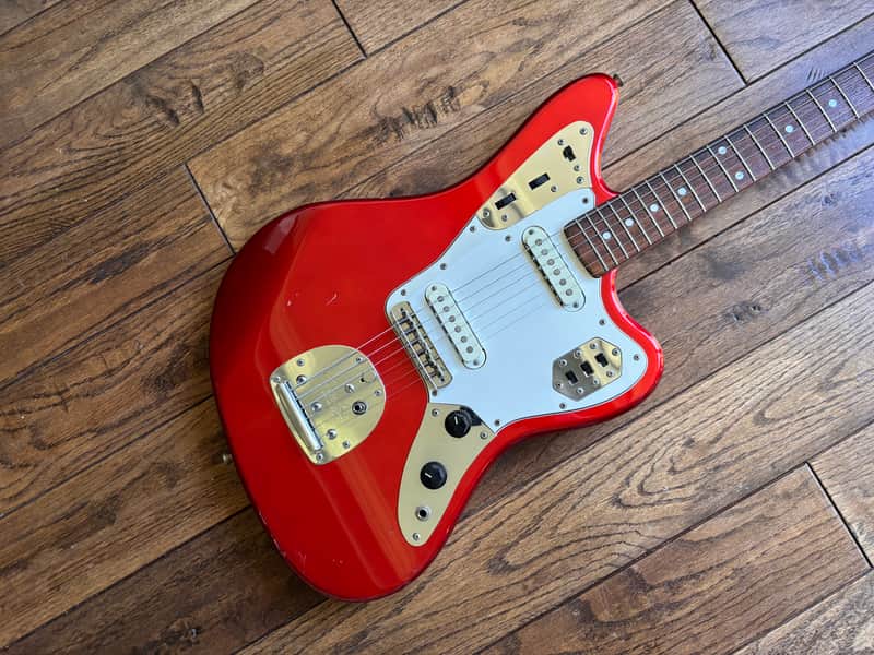 1997 Fender JG-66 Jaguar Reissue Candy Apple Red w/ Matching Headstock MIJ Japan