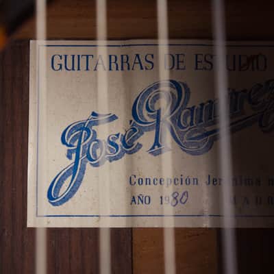 Jose Ramirez  Estudio Classical Guitar (1980), original black hard shell case. image 12