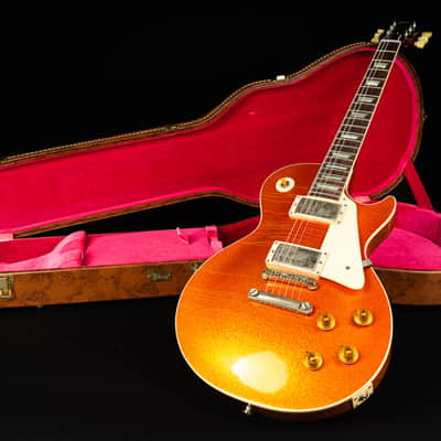 Gibson 1957 Les Paul Standard Murphy Lab Ultra Light aged - Orange Sparkle Top Natural back image 18