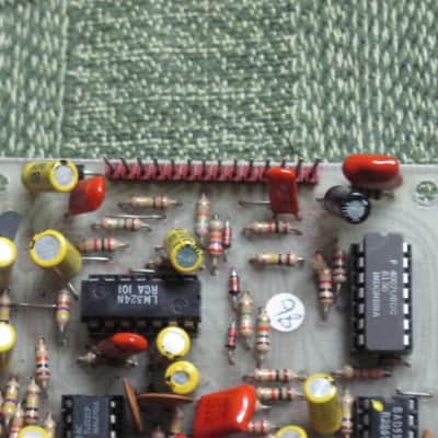 for parts / for repair DOD circuit board with parts on it for 575-A Flanger (Analog Flanger) NO casing, NO bottom plate, NO controls, NO switch, NO knobs, NO jacks, NO wires, NO screws (early to mid 1980s) image 7