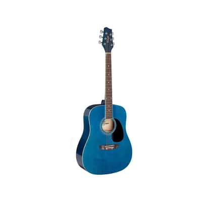 Stagg SA20D 3/4 BLUE Dreadnought Cutaway Basswood Top Nato Neck 6-String Acoustic Guitar image 2
