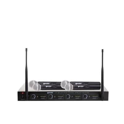 Gemini UHF-04M 4-Channel Handheld Wireless Microphone - 150' Range, Quad UHF image 1