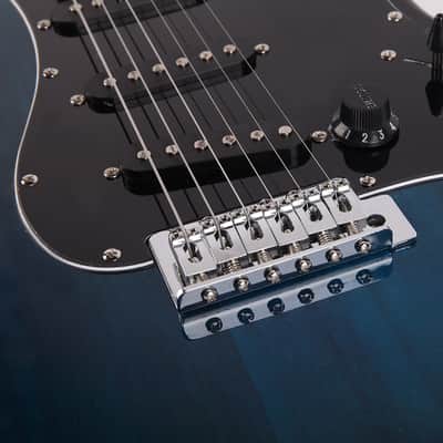 Cxxss ST Stylish Electric Guitar with Black Pickguard -Dark Blue image 7