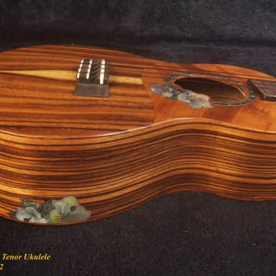 Handcrafted Tenor Ukulele, Solid Hawaiian Koa & Acacia, Hibiscus Soundhole, Worth String, Soft-bag, Bruce Wei UJ17-2602 image 10