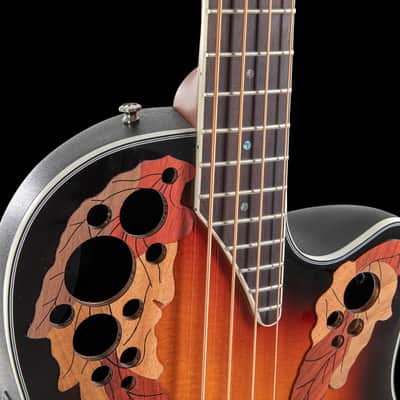 Ovation CEB44-1N-G Celebrity Elite Mid-Depth Acoustic-Electric Bass Guitar New England Burst image 7