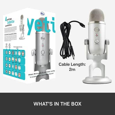 Blue Microphones Yeti Multi-pattern USB Condenser Microphone - Silver image 11