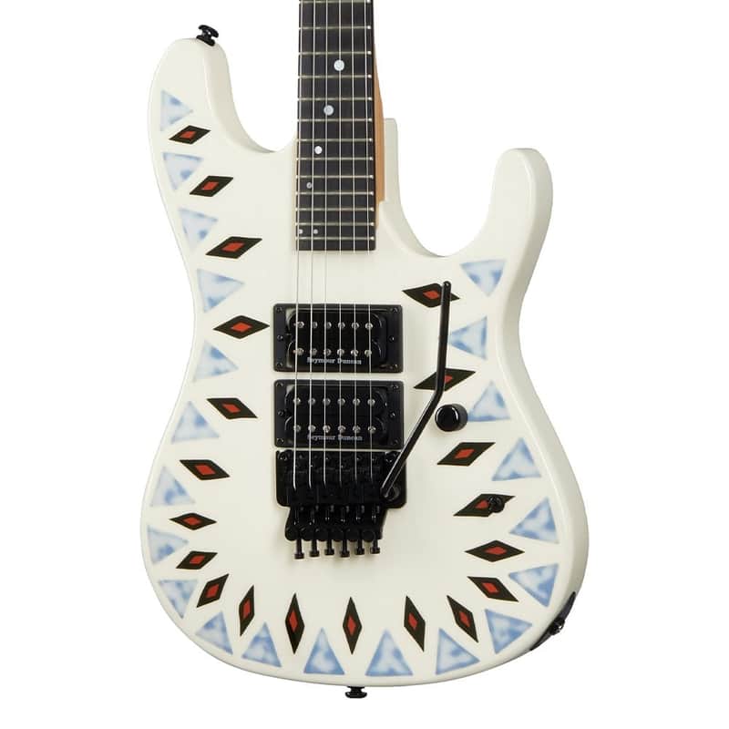 Kramer NightSwan Guitar in Vintage White with Aztec Marble Graphic image 1