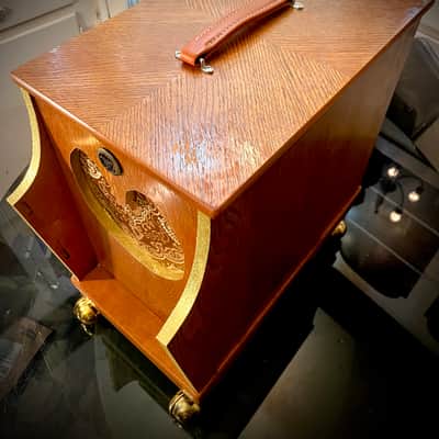 Rotary Connection 1x12/1x10 2 speaker guitar cab. 8 ohms. Vintage MCM style. Front and side firing speakers. Vintage Utah and Rola inside. Open or closed options. 2026 - Wood image 10