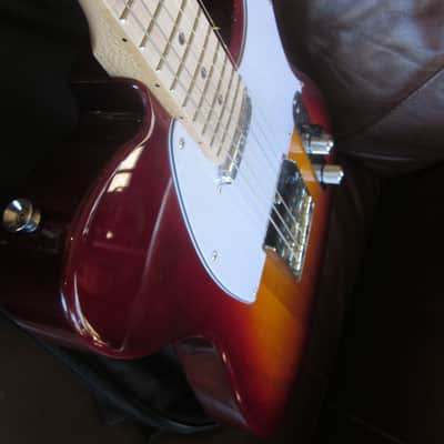 Amati Tele-Style Single Coil Electric Guitar Cherry Sunburst w/ Gig Bag 30TCHG image 12