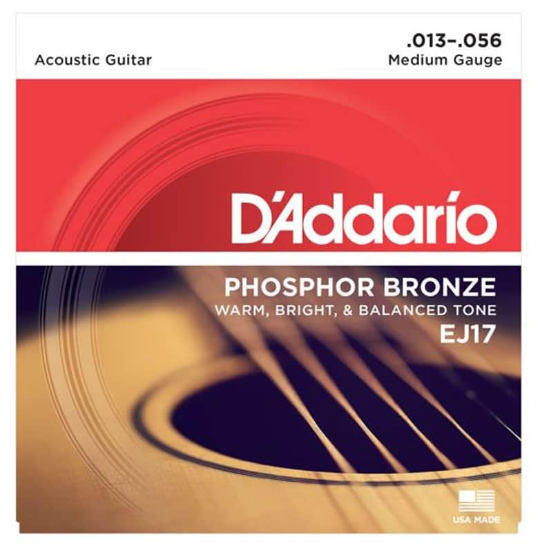 D'Addario EJ17 Phosphor Bronze Medium Acoustic Guitar Strings .013-.056 image 1