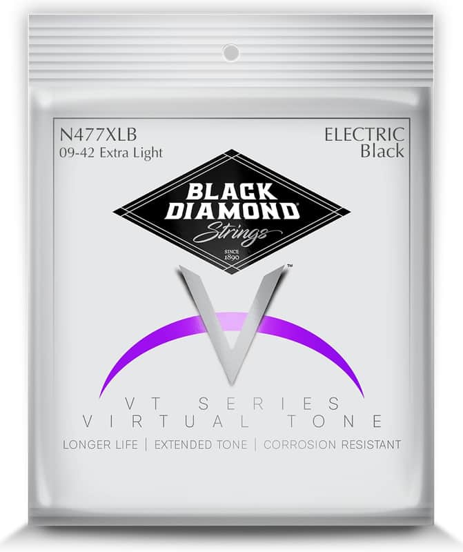 Black Diamond Guitar Strings Electric Extra Light 009-042 Black Steel image 1