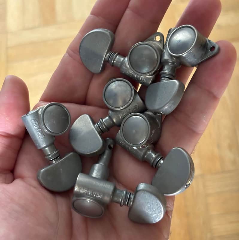Set of 6 Milk Bottle Grover Rotomatic Aged Nickeltuners w/bushings and screws Gibson, Les Paul, relic | 59 Parts image 1