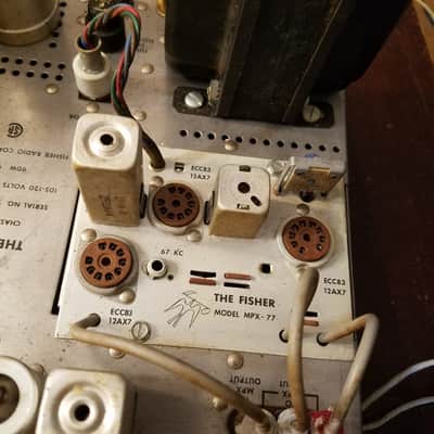 The Fisher Tube Preamp, receiver control amp console D-39 290-T MPX-77 1963 - Gold image 10