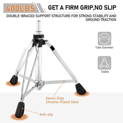 Drum Throne with Backrest, Drum Stool Adjustable Height With 5A Drumstick image 3