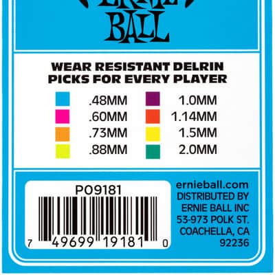 ERNIE BALL 9181 Everlast Pick Pack 048mm Plektren blau (12Stück) image 2