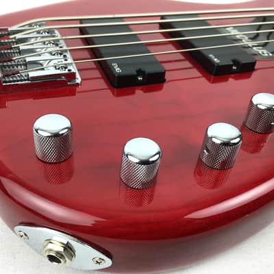 Modulus Quantum Five-String Fretless - Transparent Cherry image 3