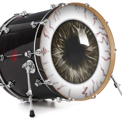 Skin Decal fits 24" Bass Kick Drums Eyeball Brown image 1