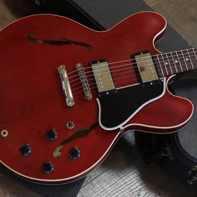 2011 Gibson ES-335 Dot Semi-Hollow Electric Guitar Satin Red + OHSC image 3
