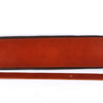 Comfortable and Adjustable Guitar strap - 100% Genuine Cowhide Leather - Petrof – Top Quality – light brown color - hand made - Free Shipping image 1