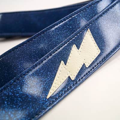 Couch Custom Blue Sparkle Lightning Bolt Guitar Strap image 1
