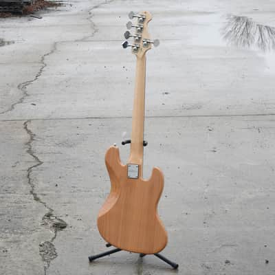 CNZ Audio JB Vintage 5-String Left Handed Electric Bass Guitar - Vintage Natural Finish, Solid Alder image 2