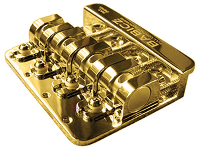 Babicz Full Contact Hardware ORIGINAL SERIES FCH4 BASS BRIDGE, 4 String Top Load, gold image 1