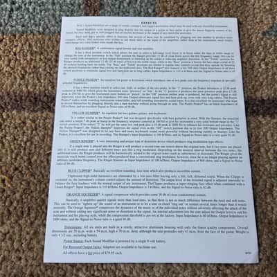 Vintage Circa 1990's WD Dan Armstrong Pedal Reissue Flyer! Rare, Original Case Candy, Paperwork! image 2