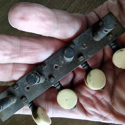 Antique Mandolin pre-1900 Brass Tuners, Bridge & Tailpiece Lot image 12
