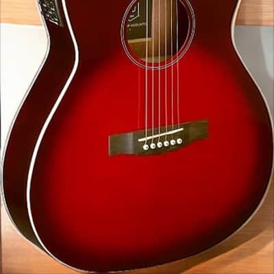 JN Guitars BES-ACE TRB Bessie Series Acoustic-Electric Auditorium, Solid Spruce Top, Red Burst image 4