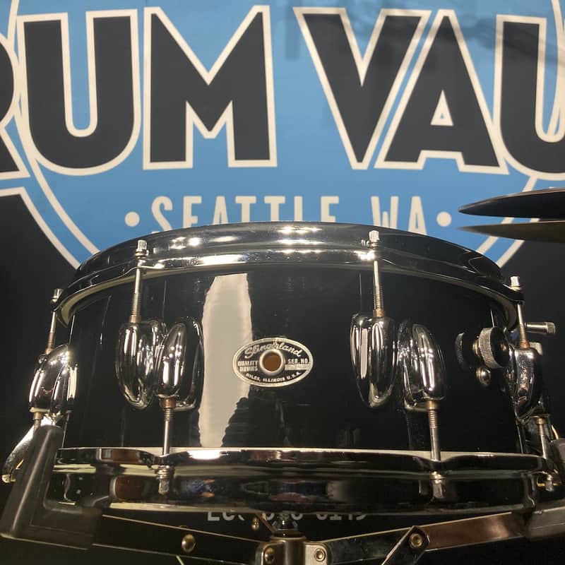 1970s Slingerland 5.5×14″ 5-Ply Offset 16-lug Black Lacquer