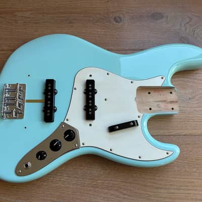 Original and complete 2014 Fender AVRI '64 Jazz Bass Body - Daphne Blue - LOADED image 14
