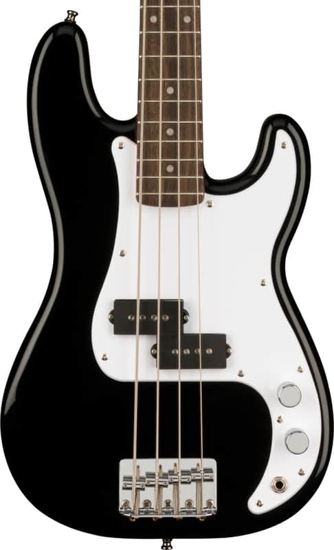 Squier Mini Precision Bass Short-Scale 4-String Bass Guitar, Laurel Fingerboard, Black image 1