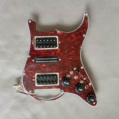 Strat Style Guitar HSS Prewired Loaded Pickguard, Large Pole, Dual Rail Pickups image 1