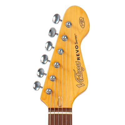 Vintage REVO Series 'Colt' HS Duo Electric Guitar ~ Boulevard Black image 7