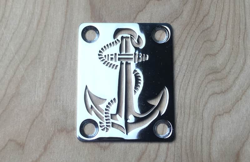 Anchor Neck Plate For Bolt On Neck Guitar or Bass - Chrome Finish image 1