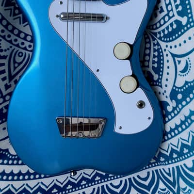 1950’s-2019 Custom Baritone Solid Body Electric Guitar Pelham Blue With Dano Appointments image 7