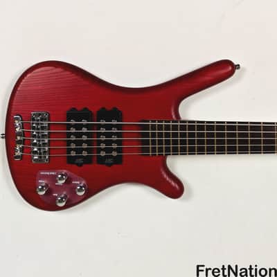 Warwick RockBass Corvette $$ 5-String Bass Burgundy Red Transparent Satin 10.56lbs #571855-25 image 3