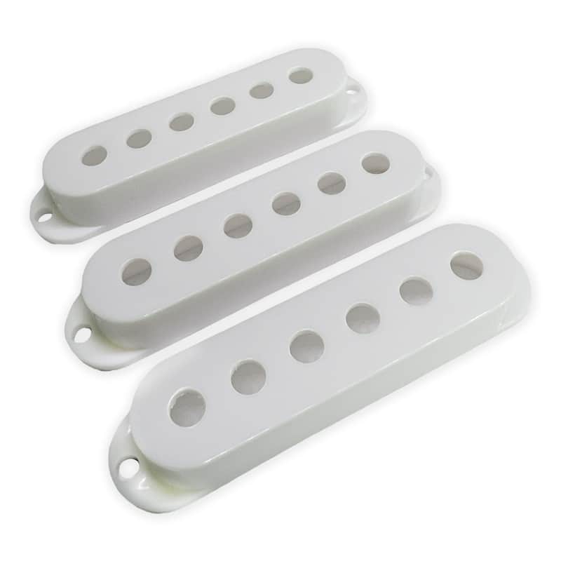 Single Coil Pickup Covers, White, Modern (52mm / 50mm / 48mm) Spacing image 1
