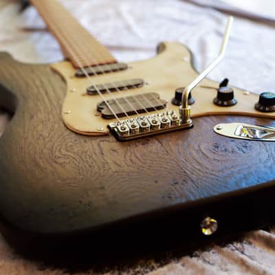 GB Liuteria Traditional Strato VegaTrem - strat style - Bog Oak image 22