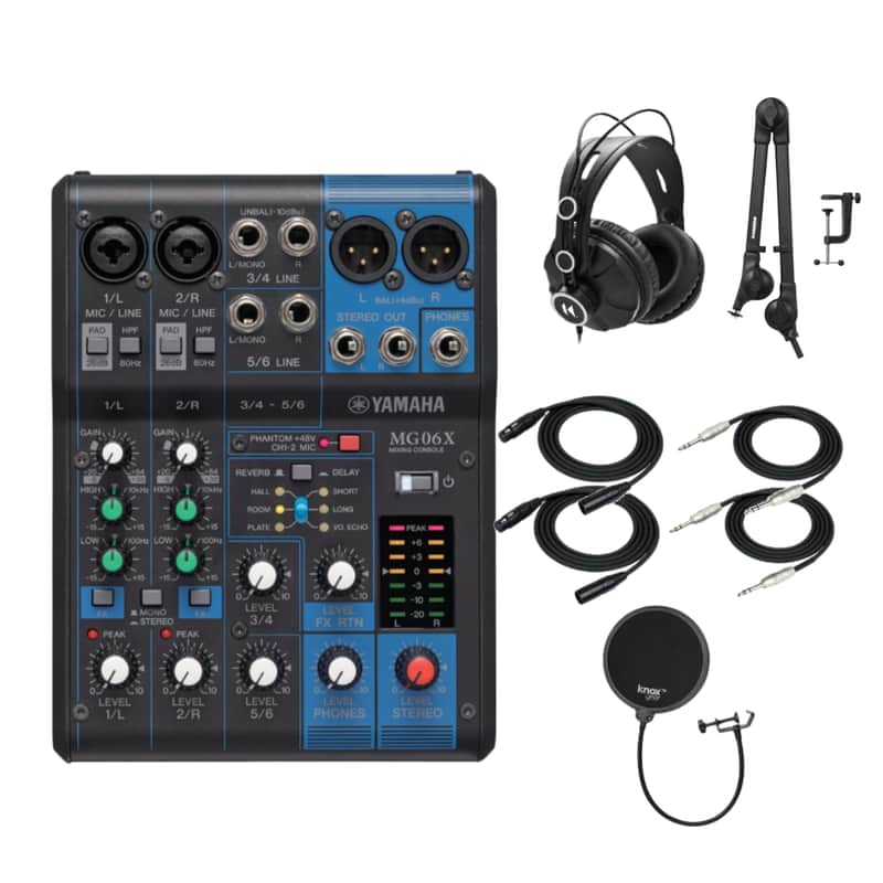 Yamaha MG06X 6-Input Compact Stereo Mixer with Effects Ultimate Recording Bundle image 1