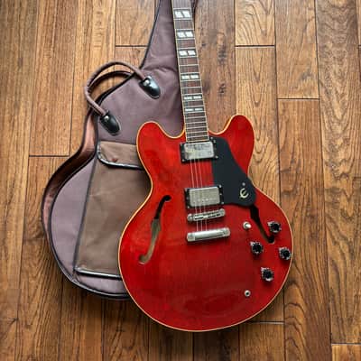 Rare 1980 Matsumoku Epiphone Riviera Semi-Hollow Blue Label Stop Tail Heritage Cherry MIJ Japan image 20