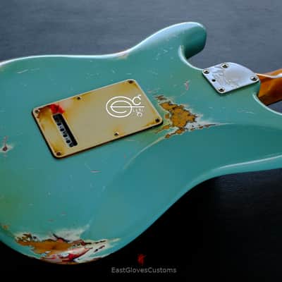 Fender Stratocaster American Deluxe Daphne Blue HSS Made in USA Relic Aged image 6