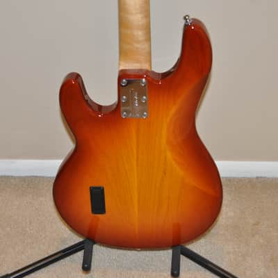 Music Man Stingray Fretless Bass Guitar- Orange Burst image 9