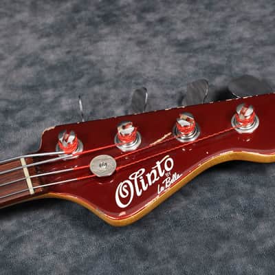 Olinto By La Bella 4-String Short Scale Bass - Candy Apple Red Relic w/Matching headstock image 6